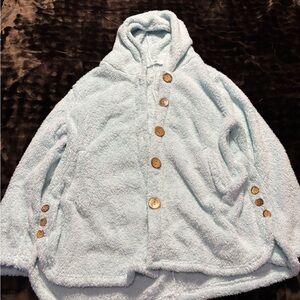 Cozy Light Blue Teddy Jacket